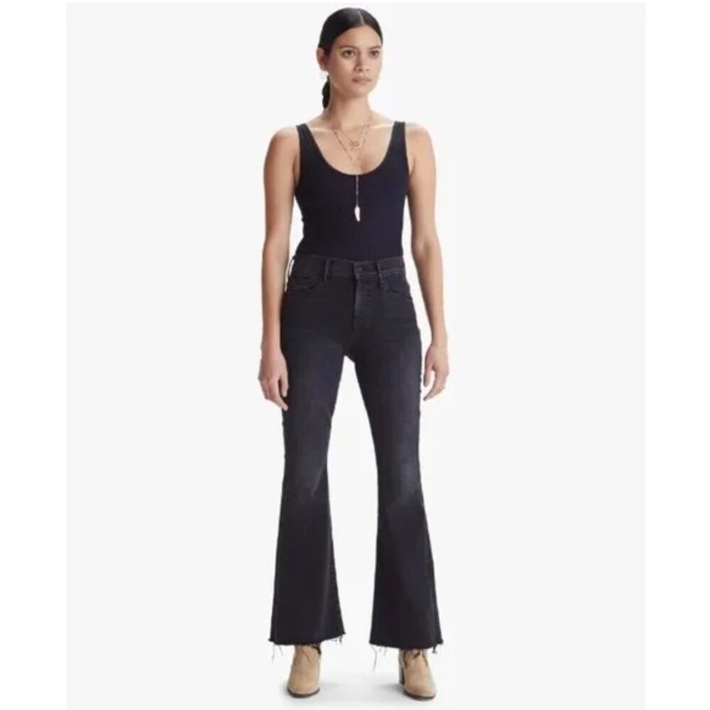 MOTHER The Weekender Fray 29" / Size 25 / Night Shadow Mid-Rise Flare Jeans